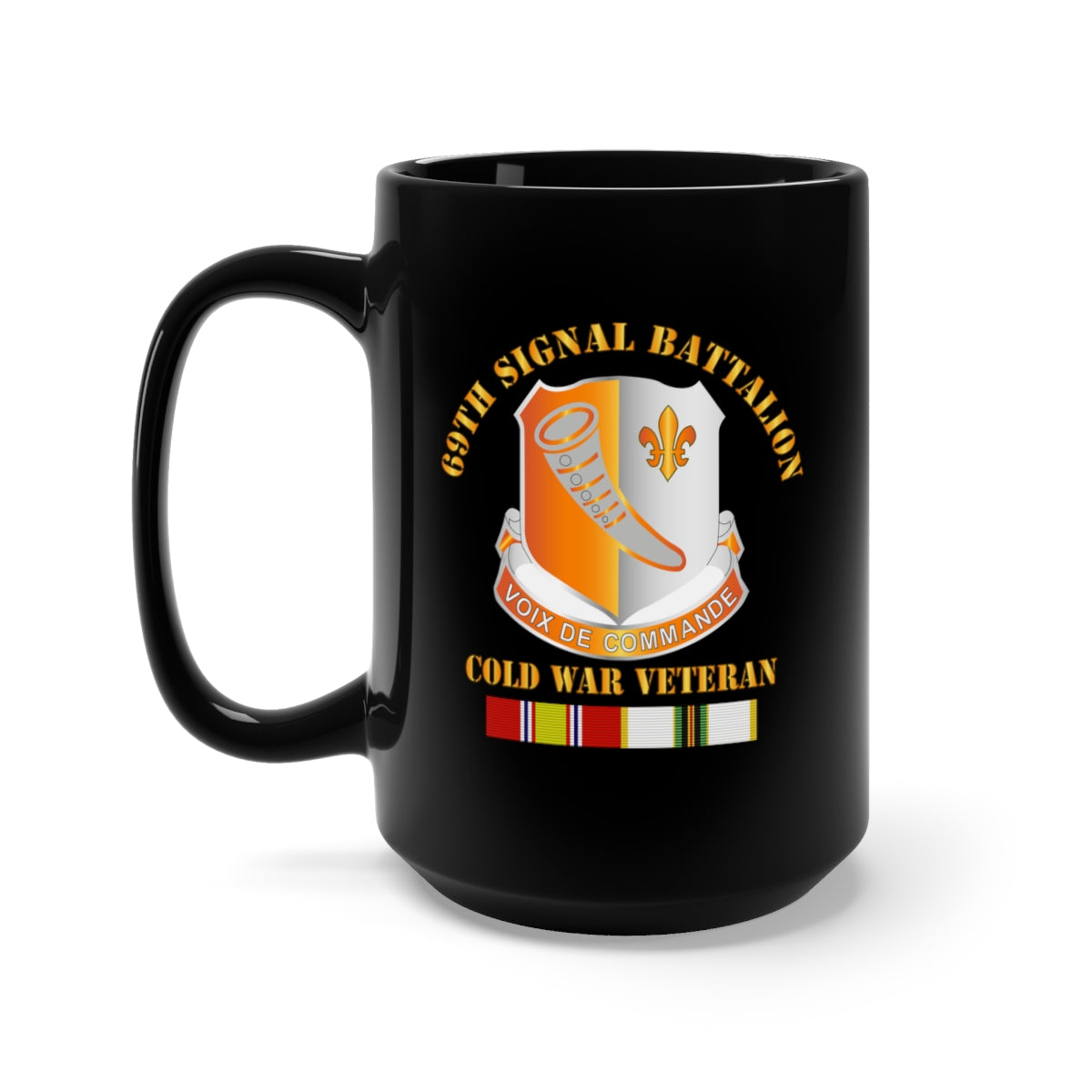 Black Mug 15oz - 69th Signal Battalion w COLD SVC