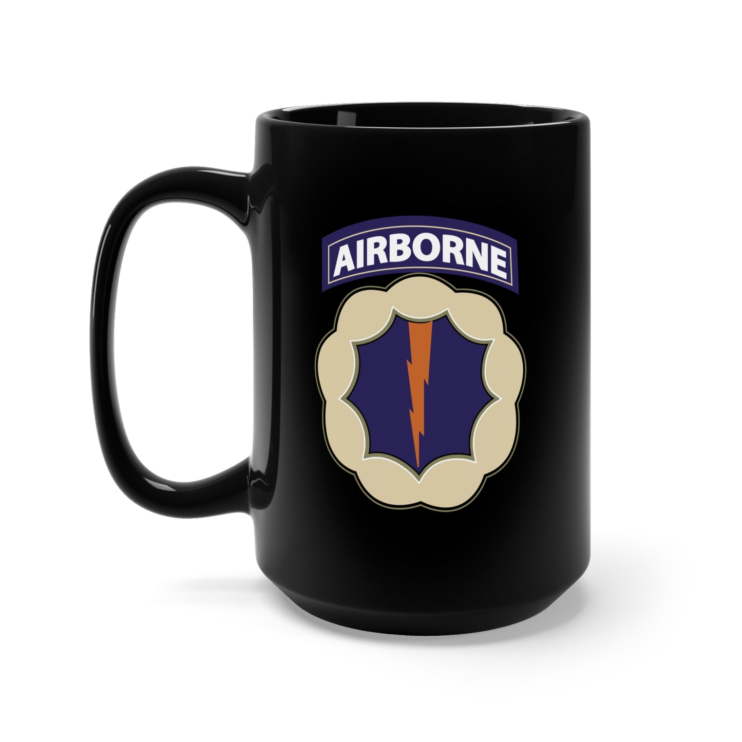 Black Mug 15oz - 9th Airborne Division - Phantom - SSI wo Txt X 300
