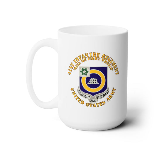 White Ceramic Mug 15oz - Army - 41st Infantry - DUI - Hell on 8 Wheels