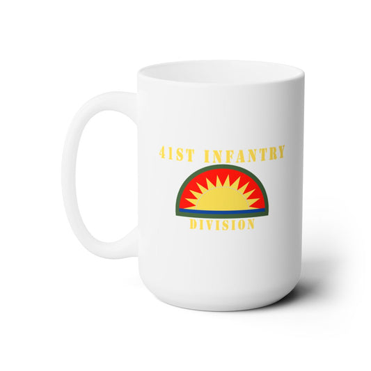 White Ceramic Mug 15oz - Army - 41st Infantry Division X 300 - Hat