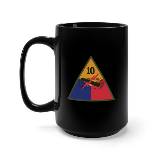 Black Mug 15oz - SSI - 10th Armored Division X 300