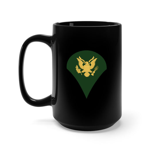 Black Mug 15oz - Army - Specialist E-4 (SP4 )