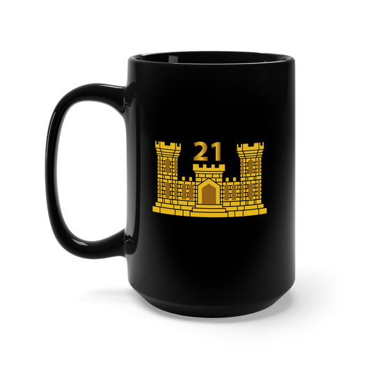 Black Mug 15oz - 21st Engineer Battalion w Number wo Txt
