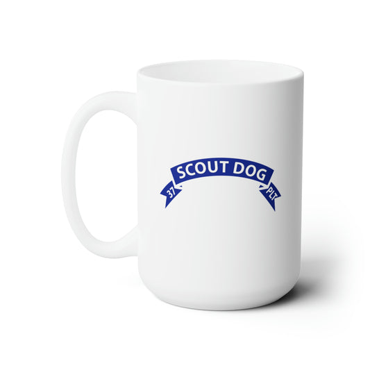 White Ceramic Mug 15oz - Army - 37th Scout Dog Platoon Tab