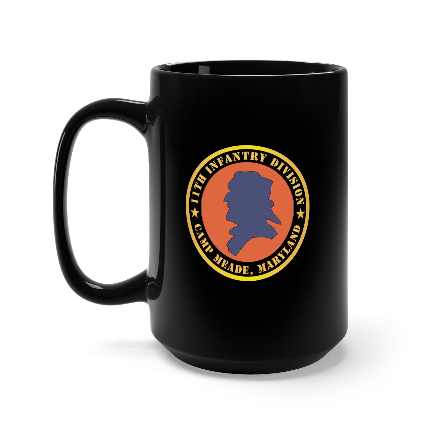 Black Mug 15oz - Army - 11th Infantry Division - Camp Meade, Maryland X 300