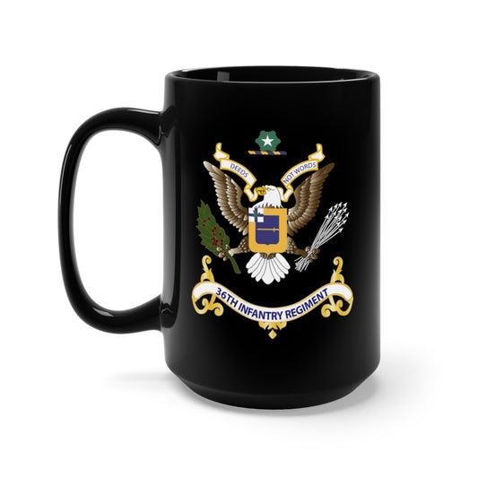 Black Mug 15oz - Regimental Colors - 36th Infantry Regiment