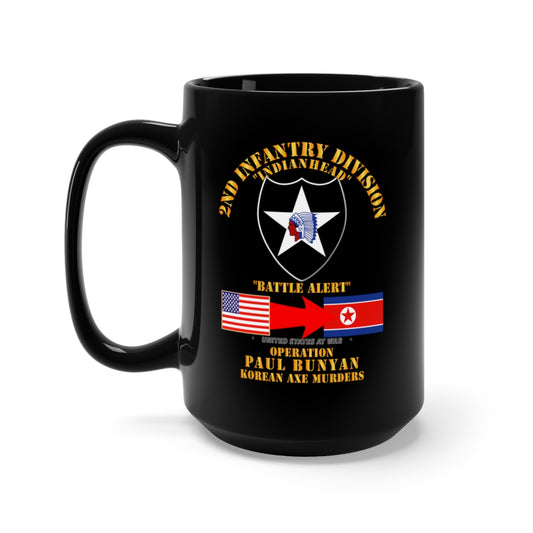 Black Mug 15oz - Operation Paul Bunyan - 2nd Infantry Division - Korea