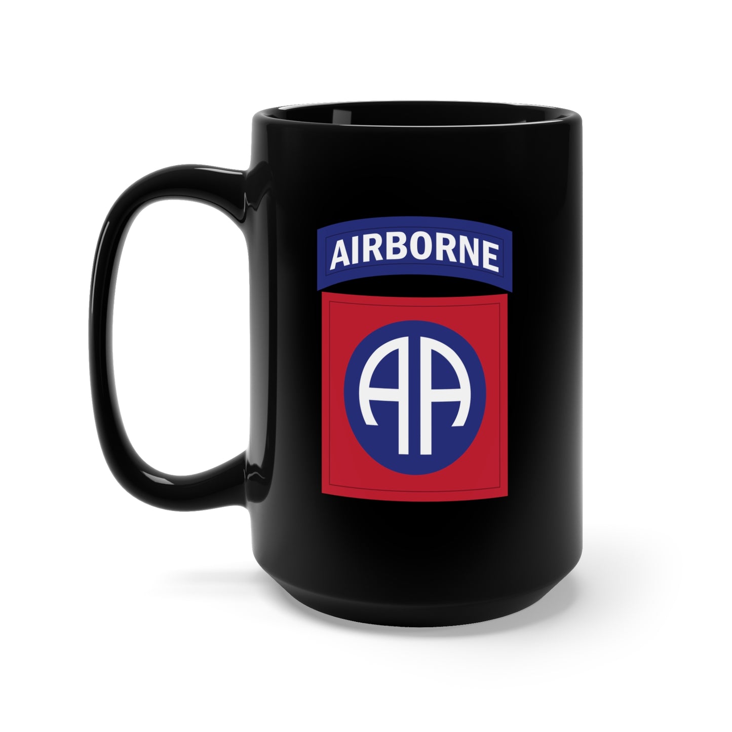 Black Mug 15oz - SSI - 82d Airborne Division X 300