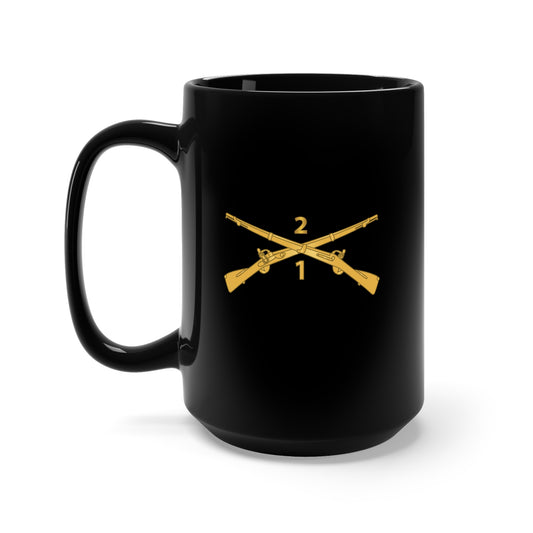 Black Mug 15oz - Army - 1st Battalion, 2nd Infantry Regiment Branch - wo Txt X 300