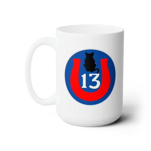 White Ceramic Mug 15oz - Army - 13th Infantry Division - Black Cat wo Txt