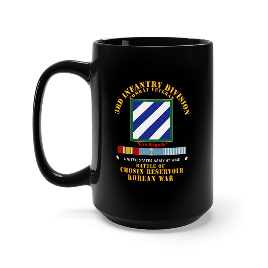 Black Mug 15oz - Army - 3rd ID - Battle Chosin Reservoir w KOREA War SVC