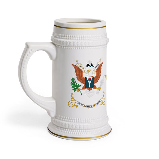 101st Aviation Regiment Coat of Arms Beer Stein Mug with Aviation Branch