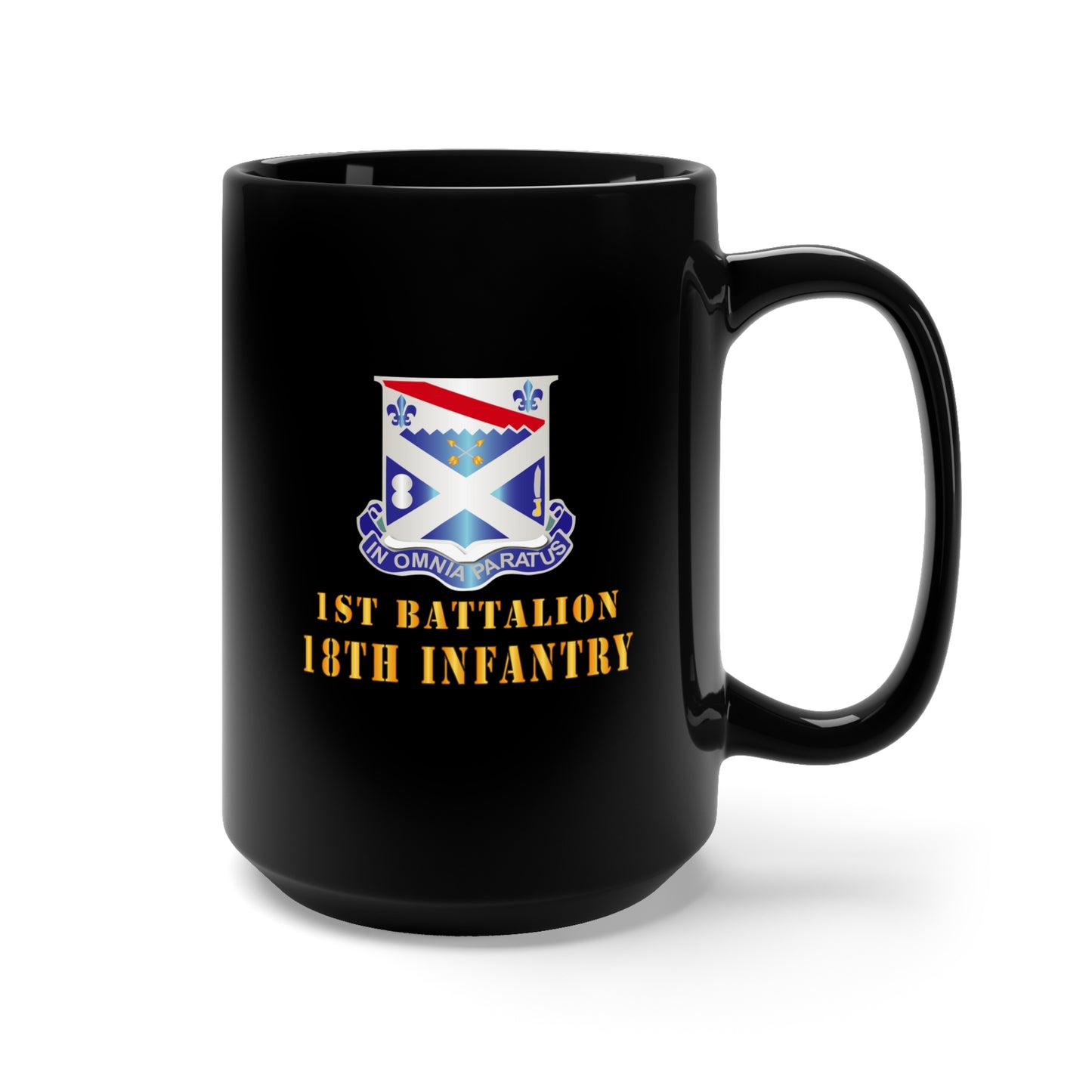 Black Mug 15oz - Army - 1st Bn 18th Inf w DUI