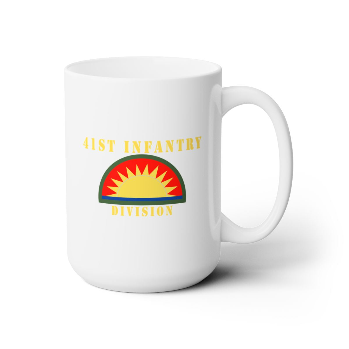White Ceramic Mug 15oz - Army - 41st Infantry Division X 300 - Hat