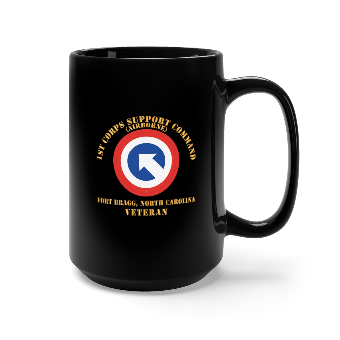 Black Mug 15oz - Army - 1st Corps Support Command (COSCOM)  - FBNC - Veteran X 300
