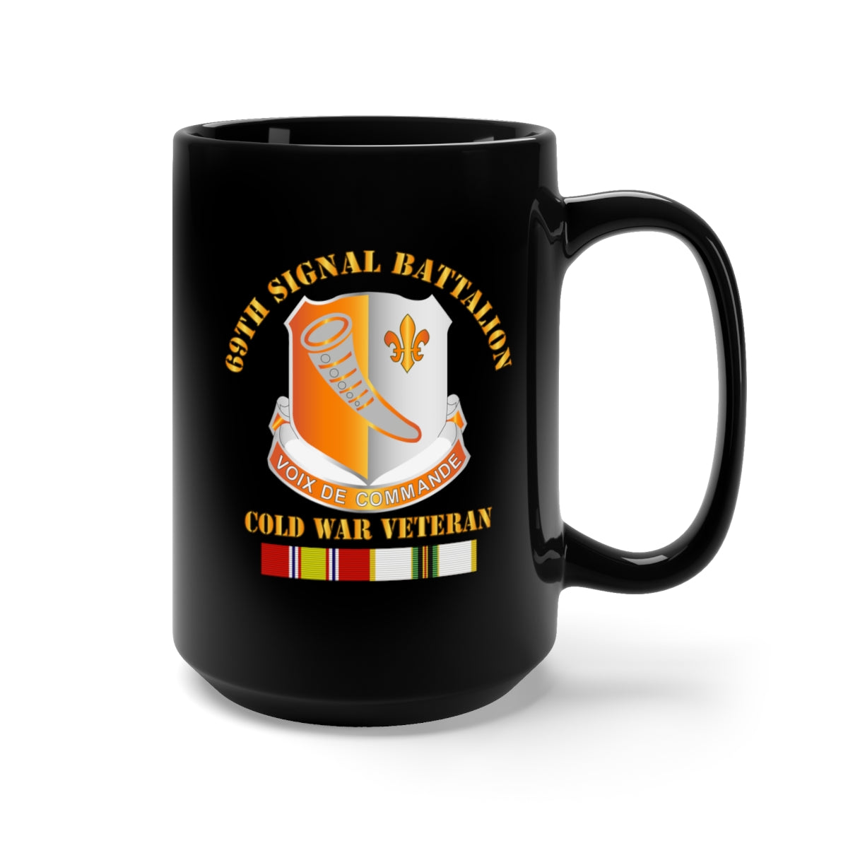Black Mug 15oz - 69th Signal Battalion w COLD SVC