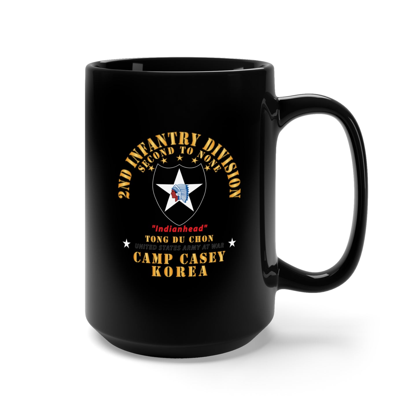 Black Mug 15oz - Army - 2nd Infantry Div - Camp Casey Korea - Tong Du Chon X 300