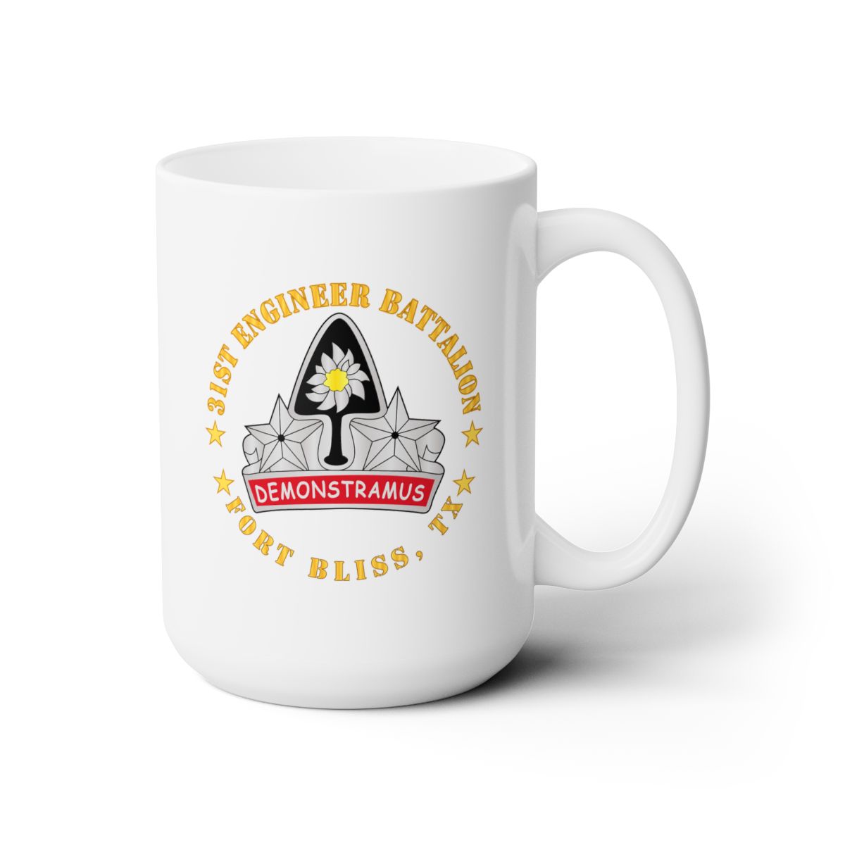 White Ceramic Mug 15oz - Army - 31st Engineer Battalion - Fort Bliss, TX