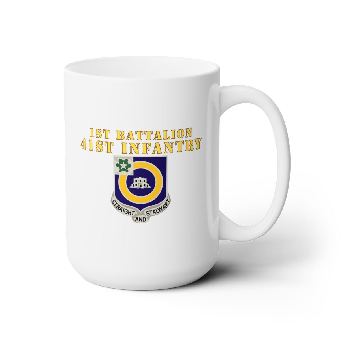 White Ceramic Mug 15oz - Army - 1st Bn 41st  Infantry - DUI X 300 - Hat
