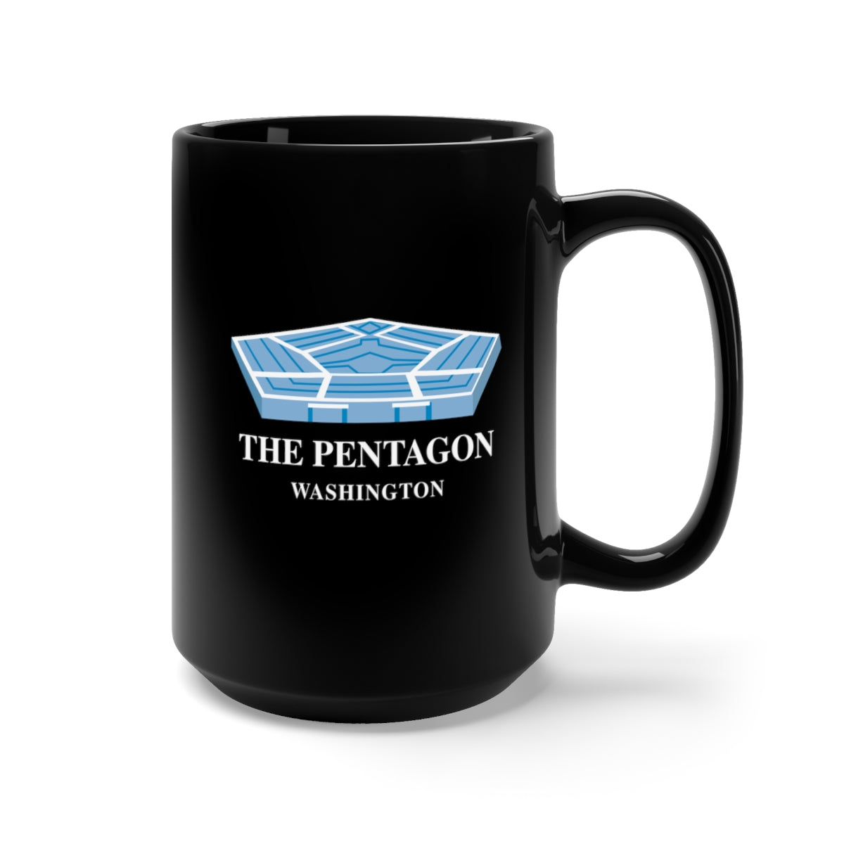 Black Mug 15oz - Army - The Pentagon w Bldg - Txt X 300