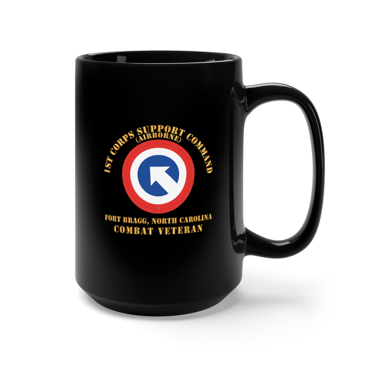 Black Mug 15oz - Army - 1st Corps Support Command (COSCOM)  - FBNC - Combat Veteran X 300