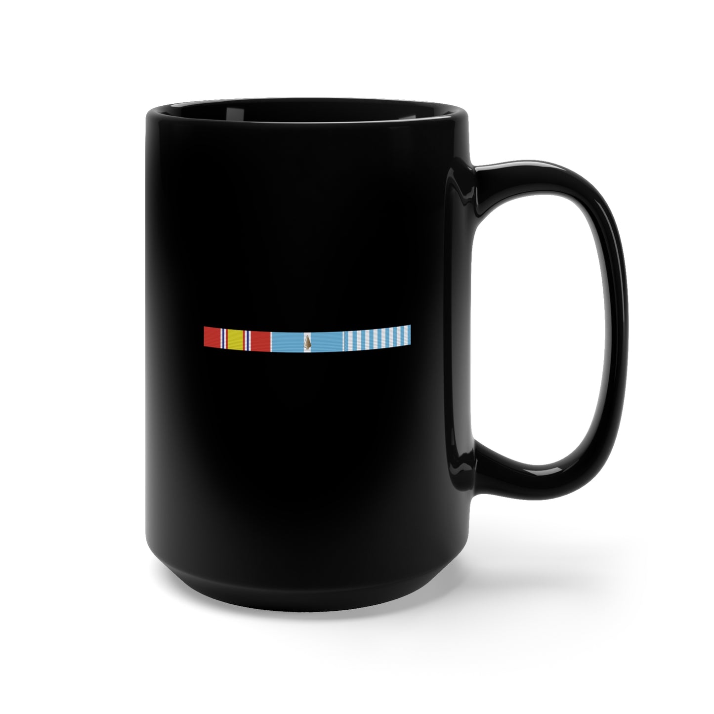 Black Mug 15oz - Korean War Service Bar w Spearhead