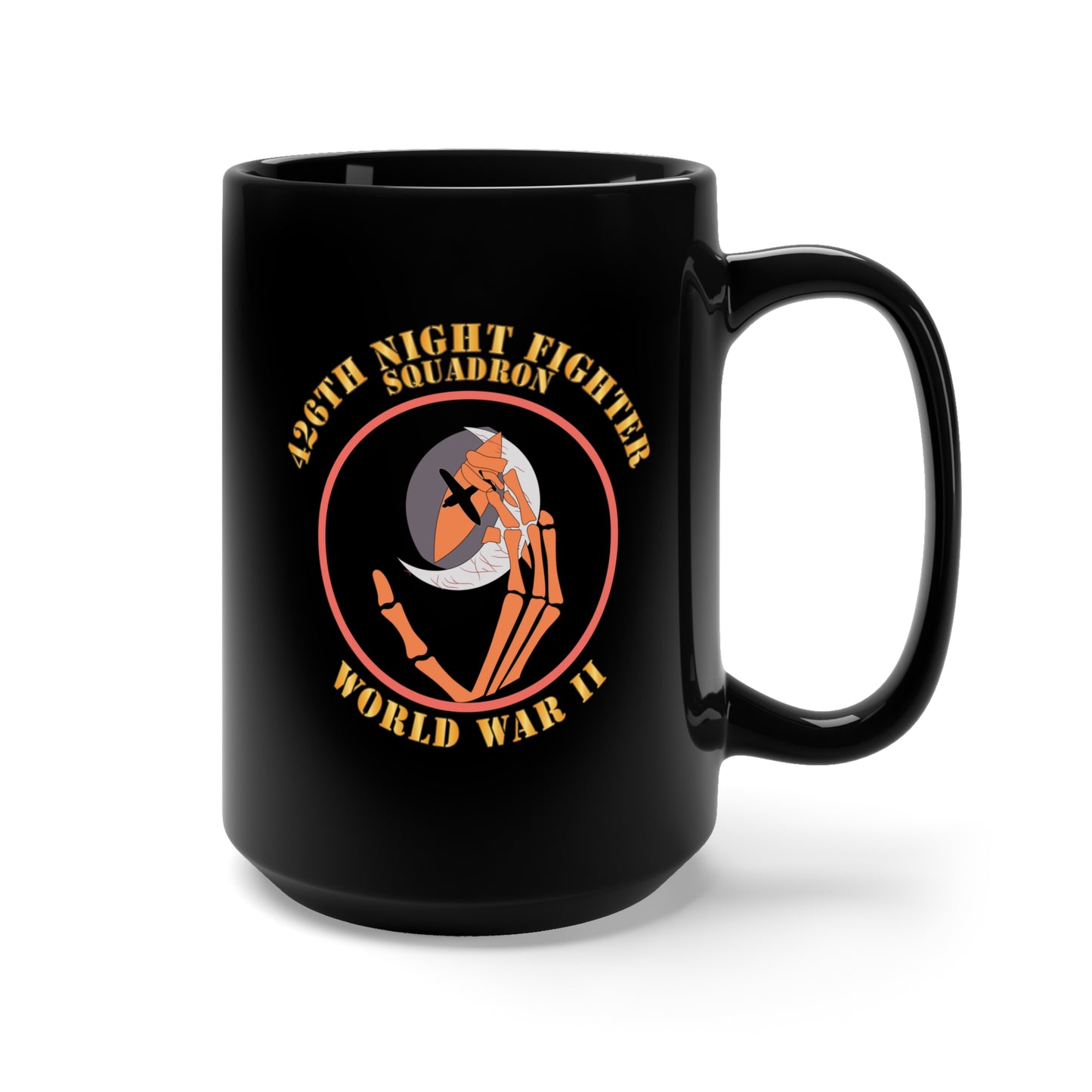 Black Mug 15oz - AAC - 426th Night Fighter Squadron - WWII X 300
