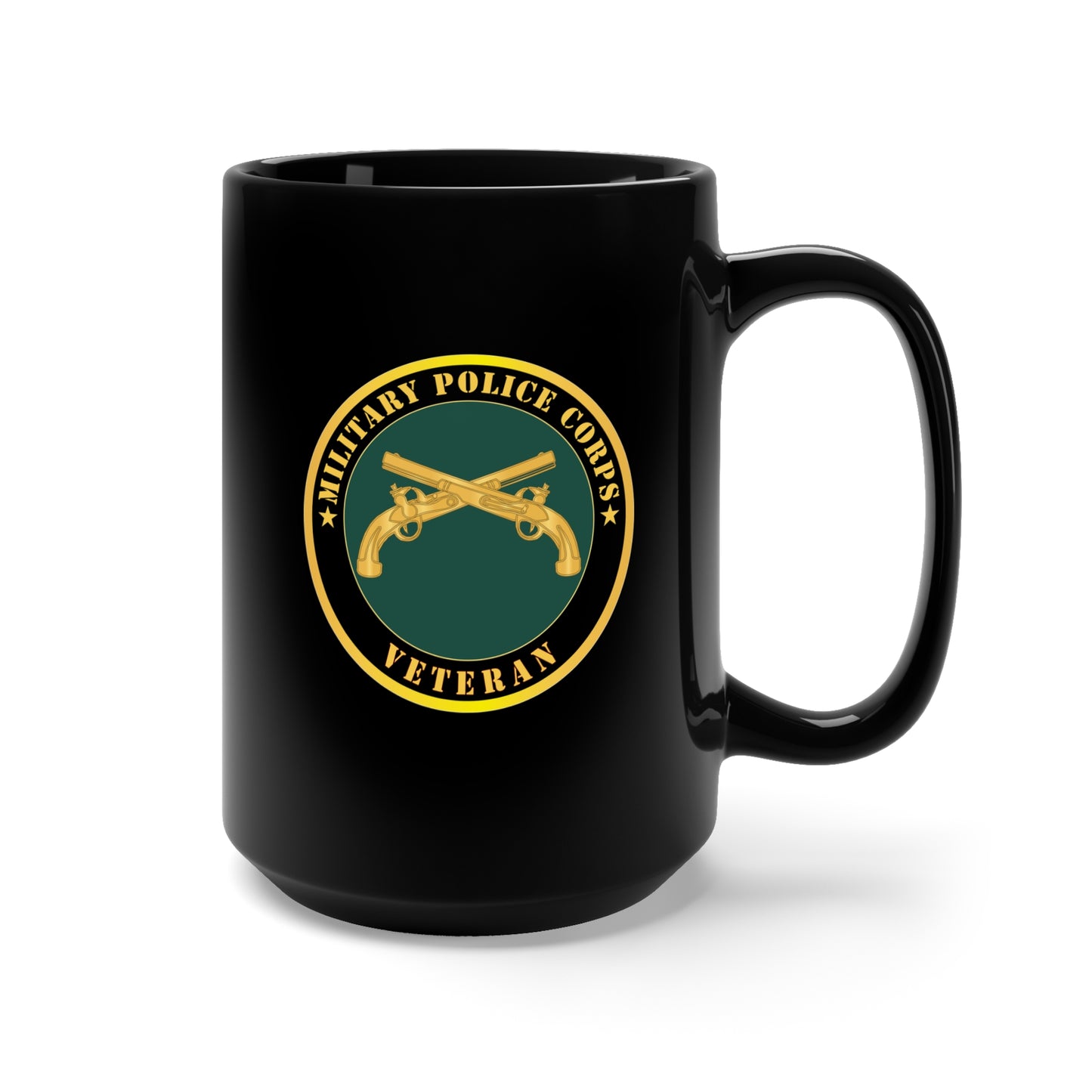 Black Mug 15oz - Army - Military Police - Branch - Veteran X 300