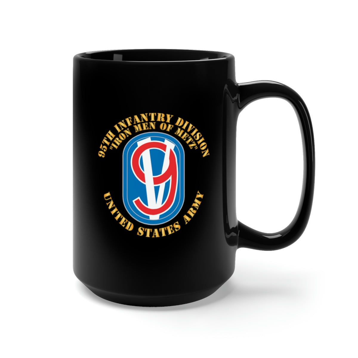Black Mug 15oz - 95th Infantry Brigade - SSI - Iron Mem of Metz X 300