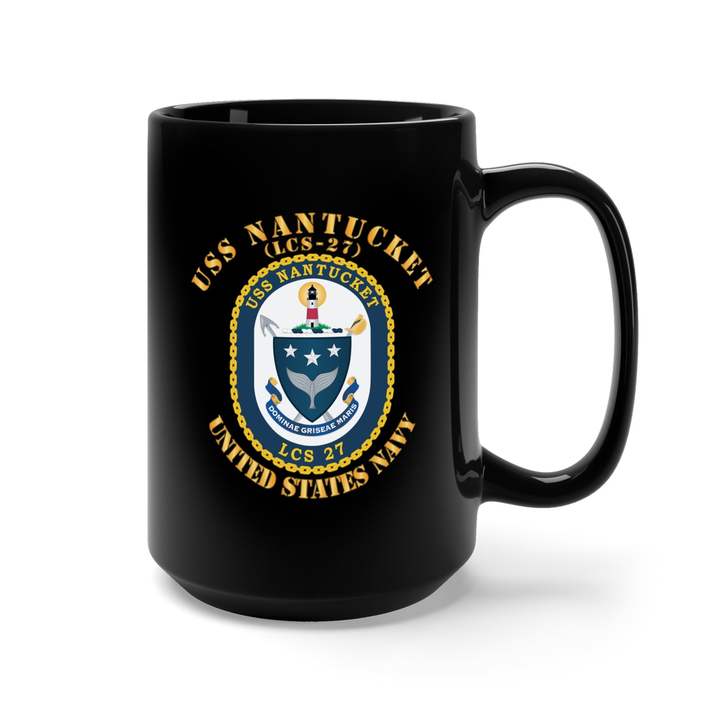 Black Mug 15oz - USS Nantucket (LCS 27)  w Txt X 300