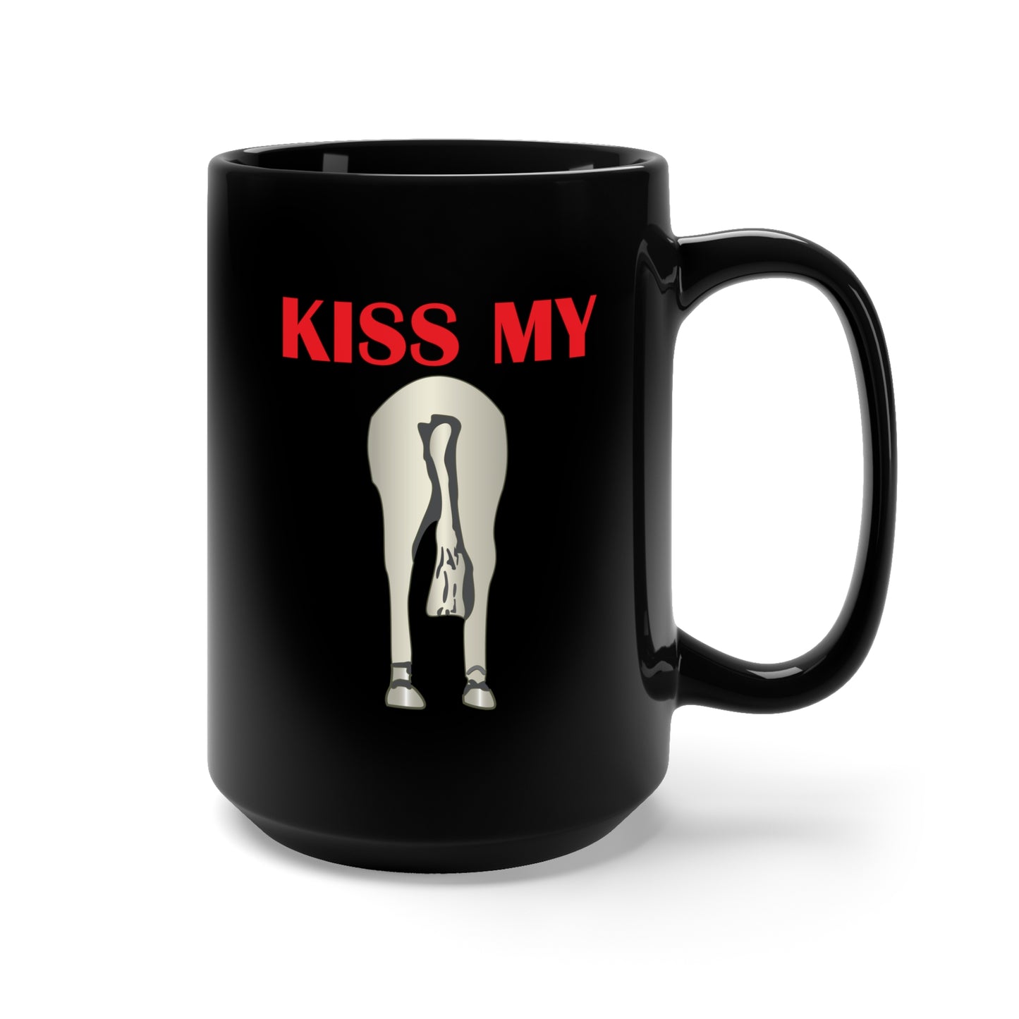 Black Mug 15oz - Army - Kiss my Horse Ass Butt X 300