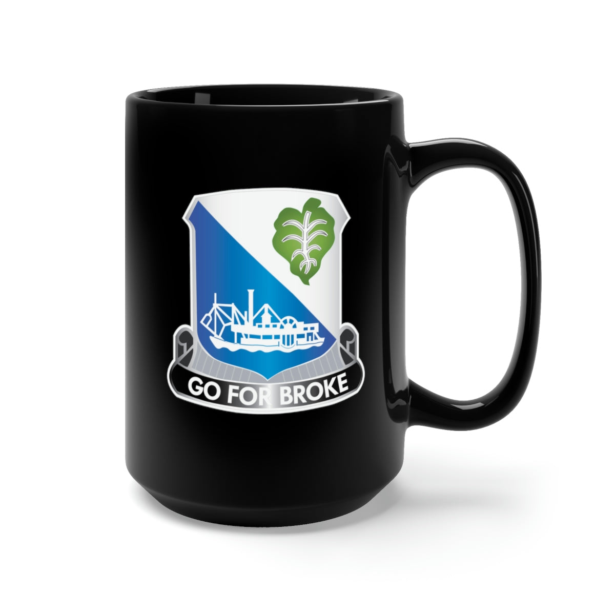 Black Mug 15oz - 100th Infantry Battalion - DUI wo Txt X 300