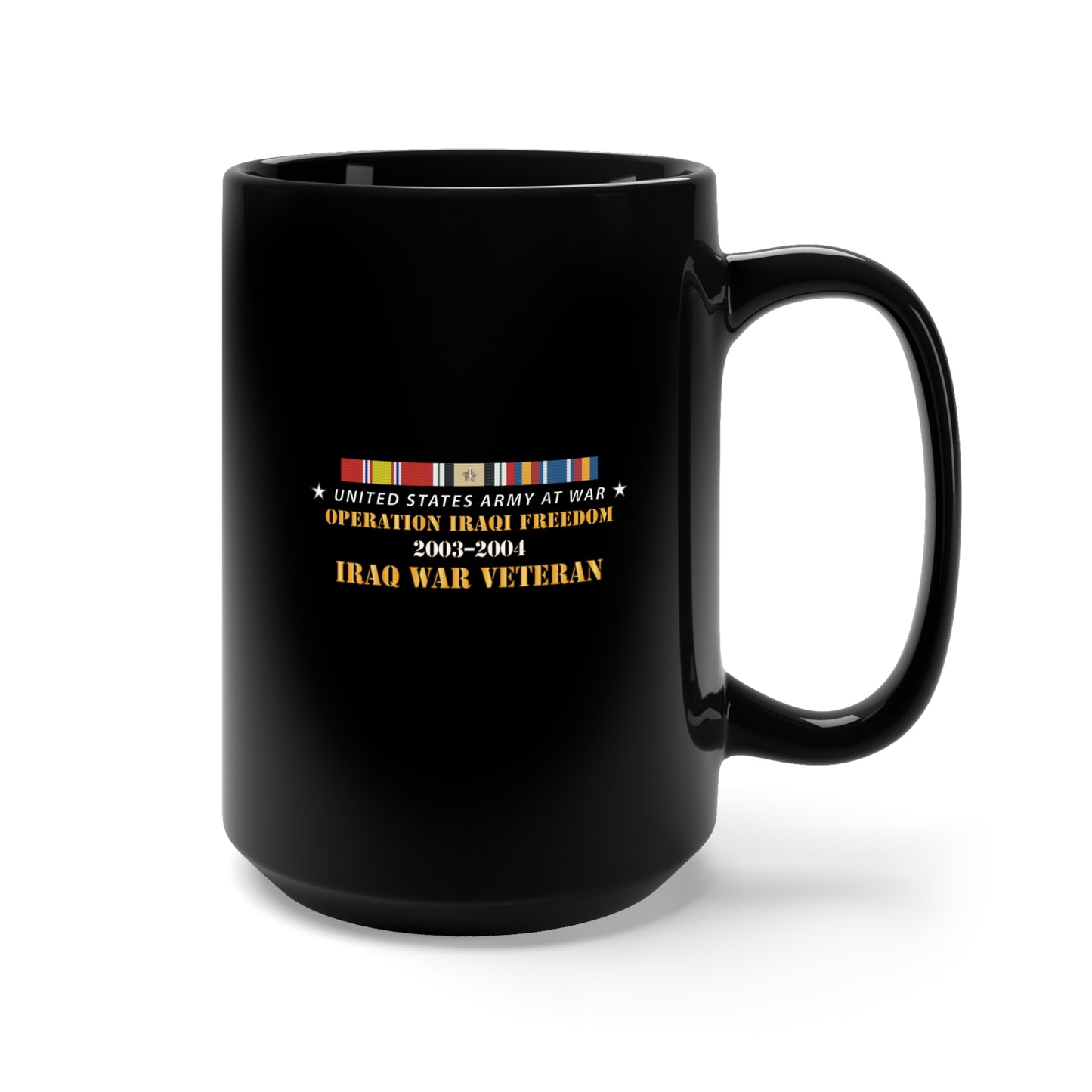 Black Mug 15oz - OIF IRAQ SVC Bar - At War X 300