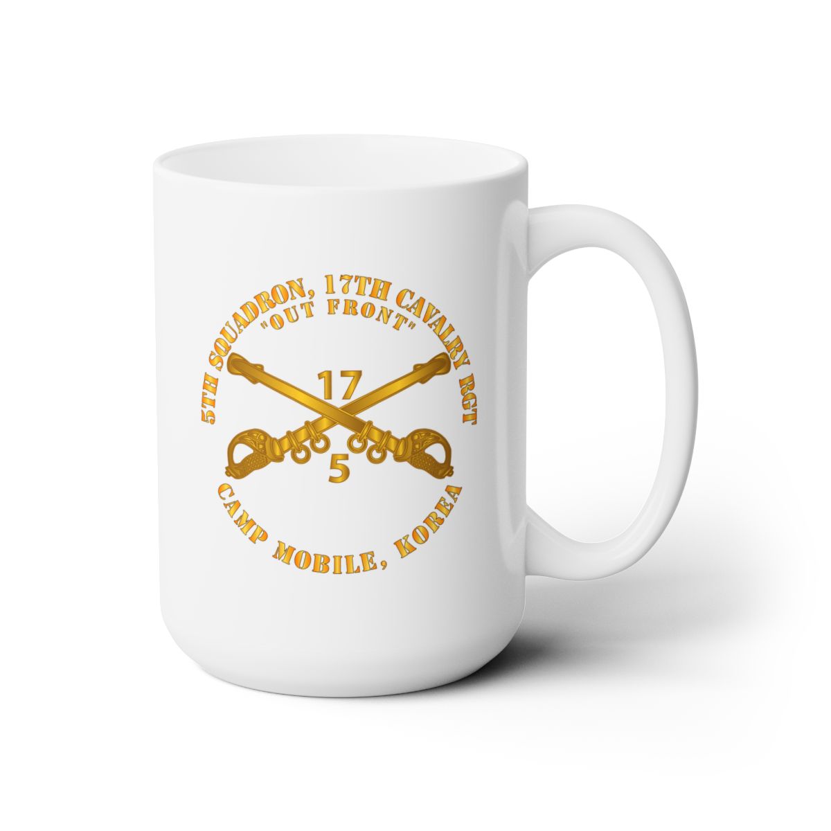 White Ceramic Mug 15oz - Army - 5th Sqn 17th Cavalry Regiment - Camp Mobile, Korea