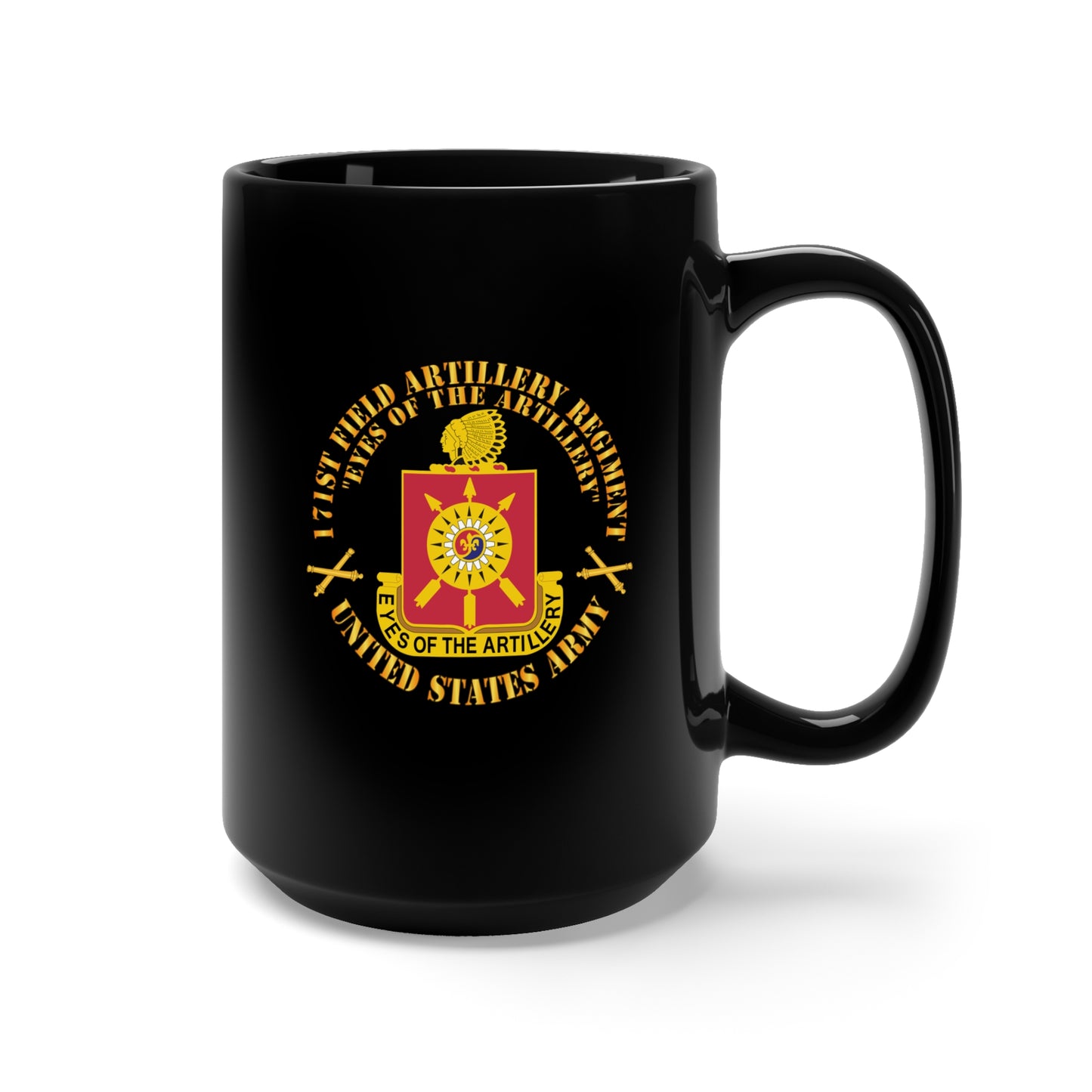 Black Mug 15oz - Army - 171st Field Artillery Regiment - DUI  w FA Sep  X 300