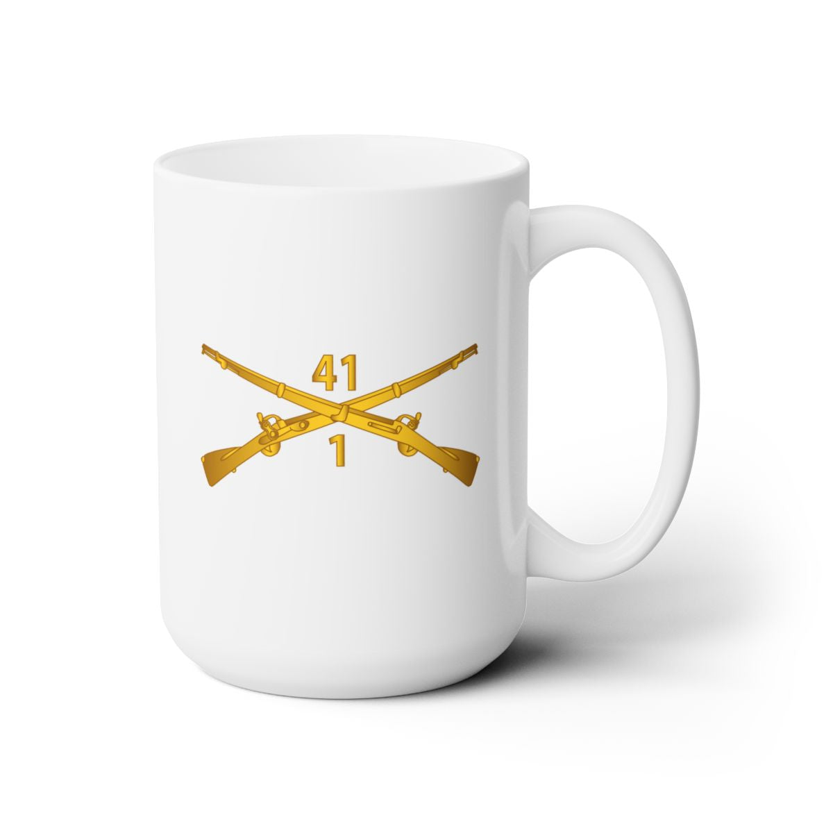 White Ceramic Mug 15oz - Army - 1st Bn 41st  Infantry wo Txt X 300 - Hat