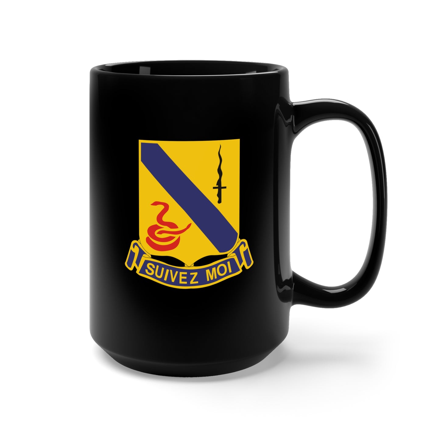 Black Mug 15oz - Army  - 14th Cavalry Regiment wo Txt