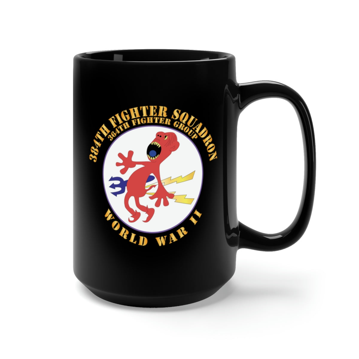 Black Mug 15oz - 384th Fighter Squadron - 364th Fighter Group - WWII X 300