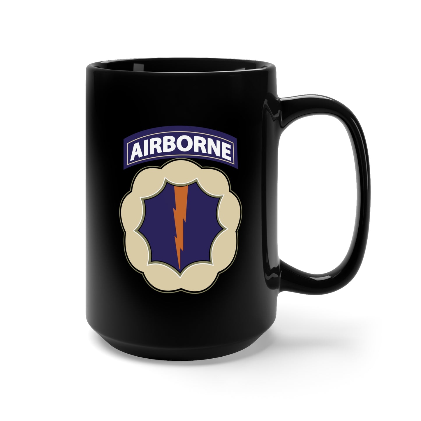 Black Mug 15oz - 9th Airborne Division - Phantom - SSI wo Txt X 300