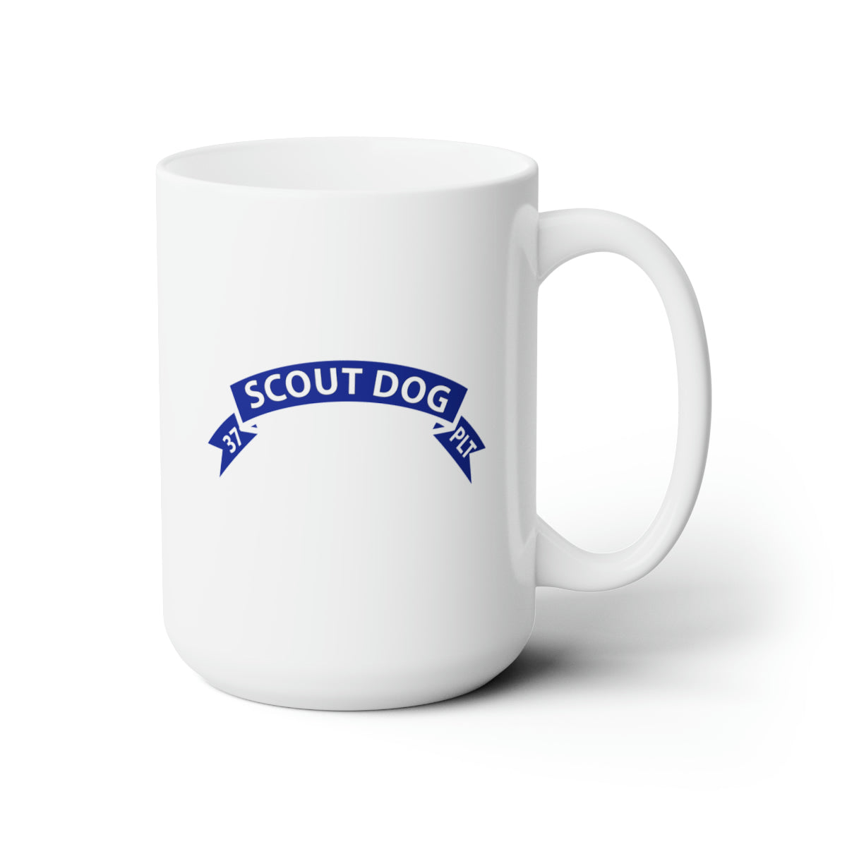 White Ceramic Mug 15oz - Army - 37th Scout Dog Platoon Tab