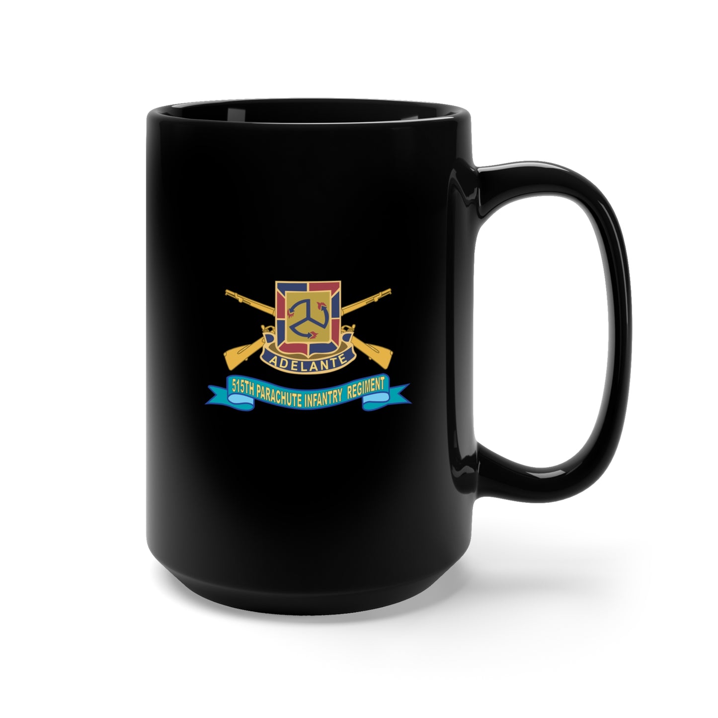 Black Mug 15oz - Army - 51th Parachute Infantry Regiment - DUI w Br - Ribbon X 300