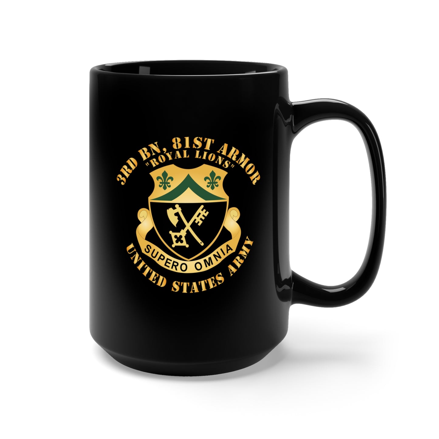 Black Mug 15oz - 3rd Bn, 81st Armor - Royal Lions - DUI X 300 - posted in ebay