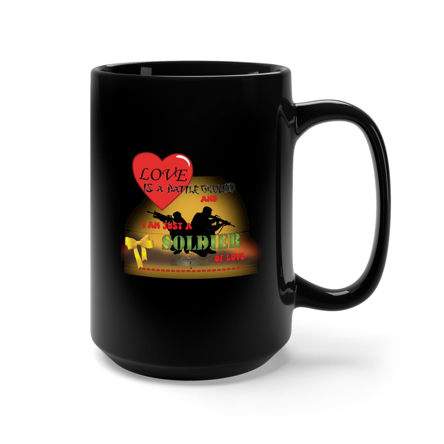 Black Mug 15oz - Army - Fire - Soldier of Love X 300