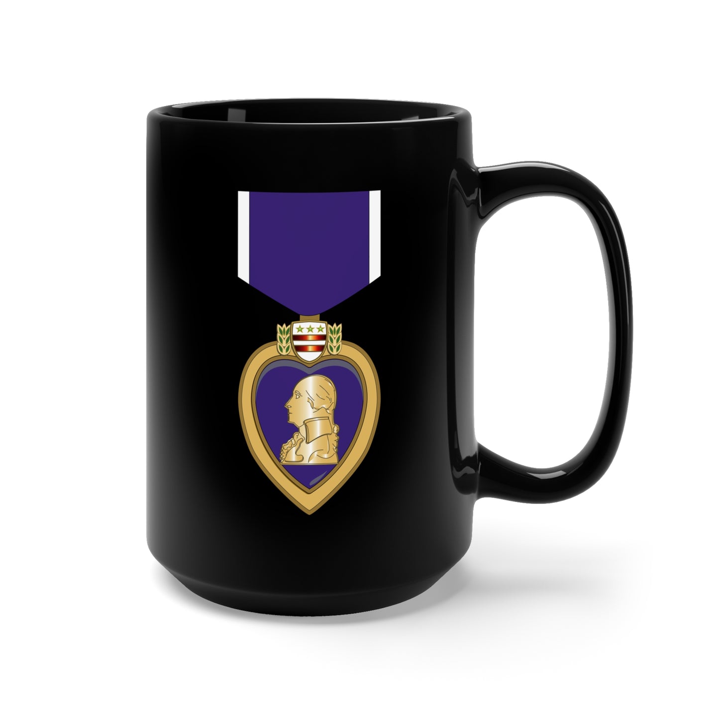 Black Mug 15oz - Purple Heart wo Txt  X 300
