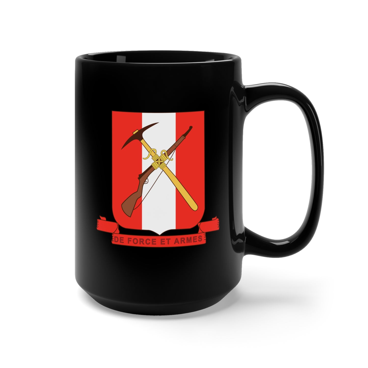 Black Mug 15oz - 298TH Engineer Combat Battalion in Europe V1 X 300
