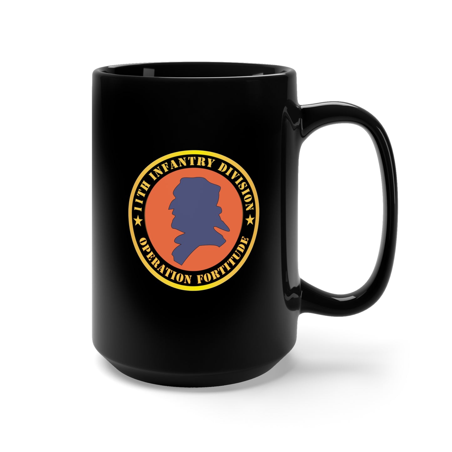 Black Mug 15oz - Army - 11th Infantry Division - Operation Fortitude X 300