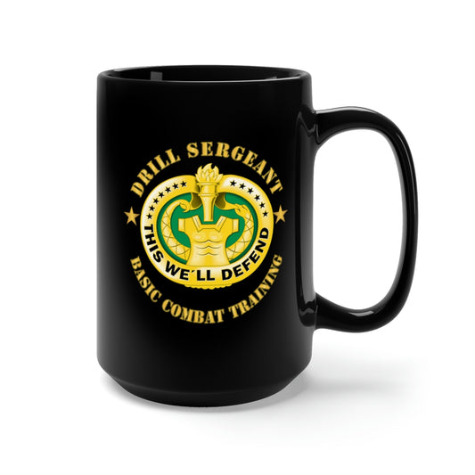 Black Mug 15oz  - Army - Drill Sgt Badge - Basic Combat Training X 300