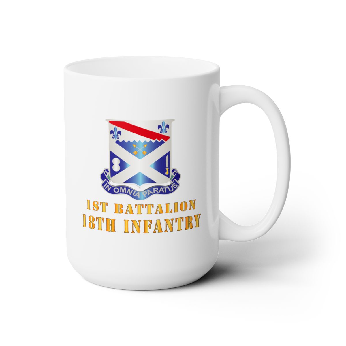 White Ceramic Mug 15oz - Army - 1st Bn 18th Inf w DUI