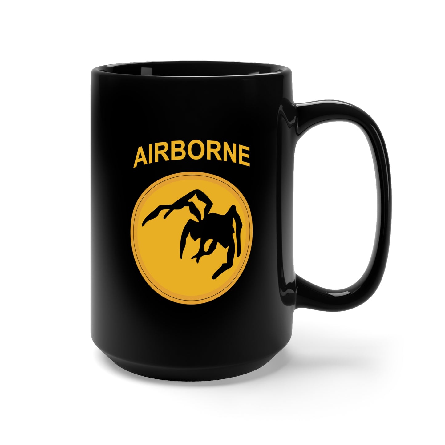 Black Mug 15oz - SSI - 135th Airborne Division X 300