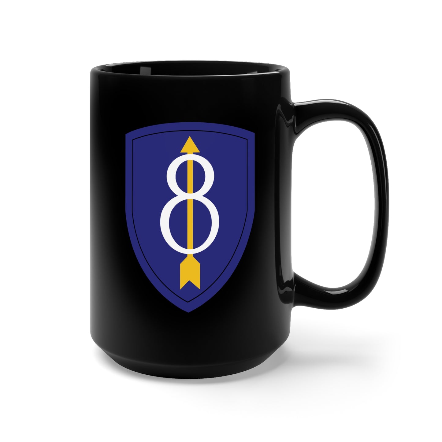 Black Mug 15oz - SSI - 8th Infantry Division wo Txt X 300